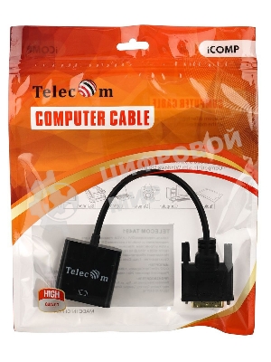 Кабель-переходник VCOM DVI-D 25M ---> VGA 15F Telecom TA491 Кабель-переходник DVI-D 25M ---> VGA 15F Telecom TA491