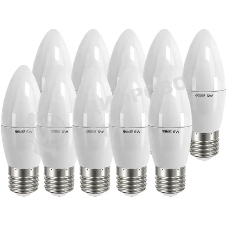 Лампа светодиодная Gauss Elementary 6Вт цок.: E27 свеча 220B 4100K св. свеч. белый ней. C37 (упак.: 10 шт)