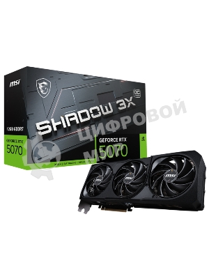 Видеокарта MSI PCI-E RTX 5070 12G SHADOW 3X OC NVIDIA GeForce RTX 5070 12Gb 192bit GDDR7 2542/28000 HDMIx1 DPx3 HDCP Ret