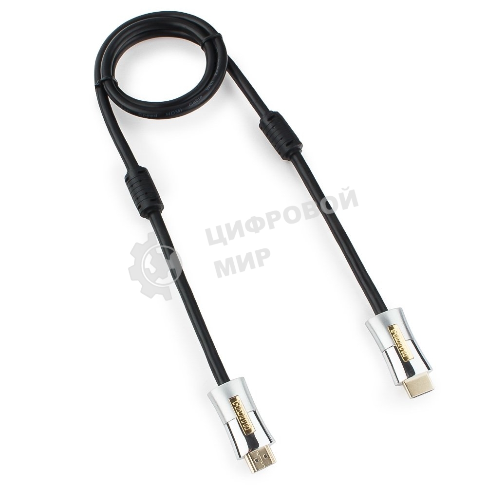 Кабель Cablexpert HDMI, серия Platinum, 1 м, v2.0, M/M, позол.разъемы, металлический корпус, ферритовые кольца, блистер
