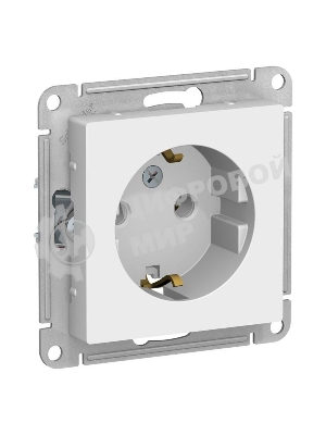 Механизм розетки 1-м СП AtlasDesign с заземл. 16А белый, SchE ATN000143