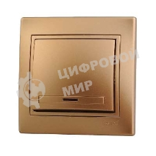 Выключатель 1-кл. СП Мира 10А IP20 с подсветкой метал. зол. LEZARD 701-1313-111