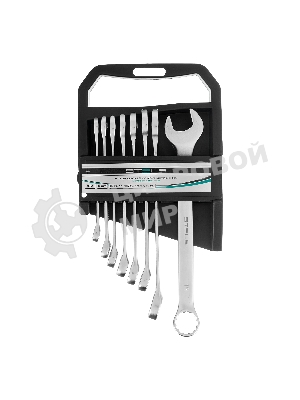 Набор ключей комбинированных Stels 8 - 19 мм, 8 шт., CrV, матовый хром