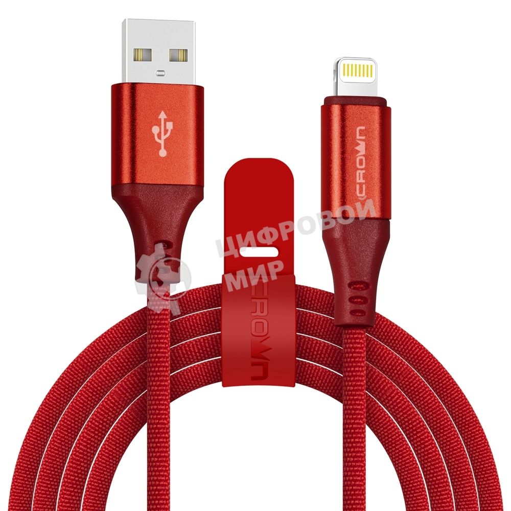 Кабель Crown USB - Lightning CMCU-3103L red