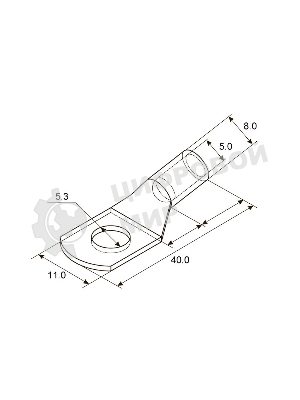Наконечник Rexant ТМЛ 10–5–5 (10 мм²-Ø 5 мм) ГОСТ 7386-80 (в упак. 5 шт.)