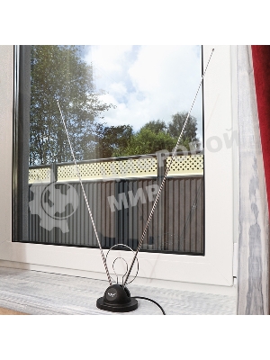 ТВ антенна комнатная Rexant телескопическая на подставке 