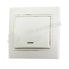 Выключатель 1-кл. СП Мира 10А IP20 с подсветкой крем./крем. LEZARD 701-0303-111