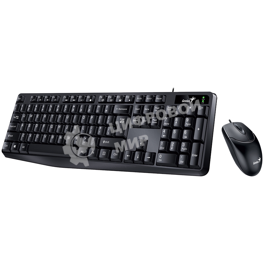 Комплект клавиатура+мышь Genius KM-170 проводной, USB, 1000 DPI, чёрный