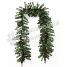 Еловый шлейф Neon-night 2,7 м с шишками, объем 36 см