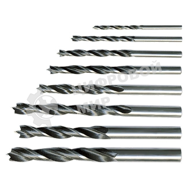 Набор сверл по дереву Sparta 4-5-6-8-10 мм, 5 шт., цилиндрический хвостовик