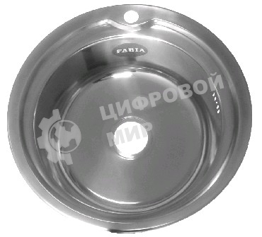 Мойка FABIA 049 Мойка врезная D - 49 см 1 мм + большой сифон с переливом Мойка FABIA 49 см из нержавеющей стали, толщина 0,8 мм, глубина 180 мм + большой сифон с переливом