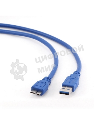 Кабель Gembird/Cablexpert USB 3.0 Pro, AM/microBM 9P, 0.5м, экран, синий