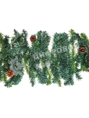 Еловый шлейф Neon-night 2,7 м с шишками, объем 36 см