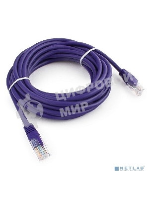 Патч-корд UTP Cablexpert cat.5e, 5м, литой, многожильный, фиолетовый