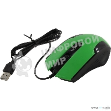 Мышь проводная Qumo Office M14 зеленый, 1000 dpi, USB, кнопки - 3