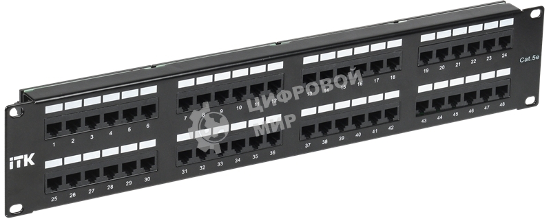 Патч-панель ITK 2U кат. 5Е UTP 48 портов (Dual) с каб. орг-м