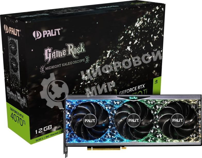 Видеокарта Palit RTX4070Ti GAMEROCK 12Gb 192 GDDR6X 2310/21000 HDMIx1 DPx3 HDCP Ret