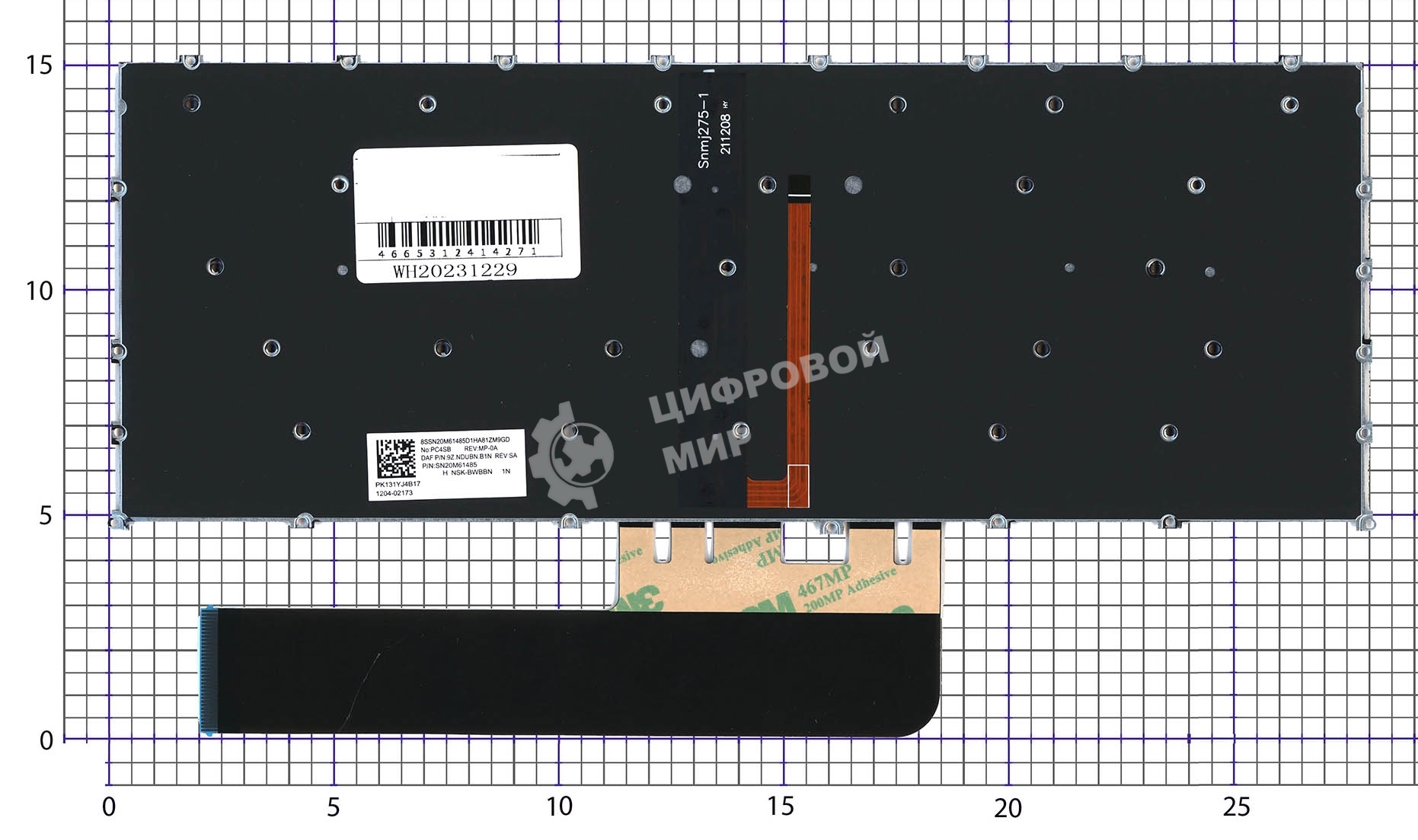 Клавиатура для ноутбука Lenovo Yoga 6 13ABR8, черная