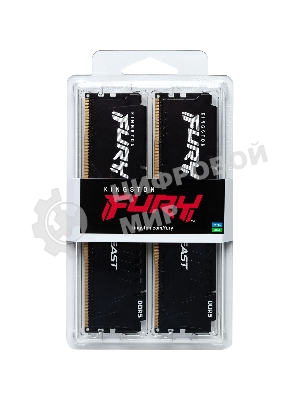Оперативная память Kingston Fury Beast, DDR5, 128Gb (4x32Gb), 5200MHz, CL40, DIMM, радиатор, черный