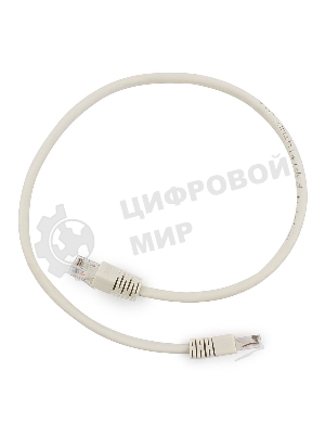 Патч-корд UTP Cablexpert cat.6, 0.5м, литой, многожильный, серый