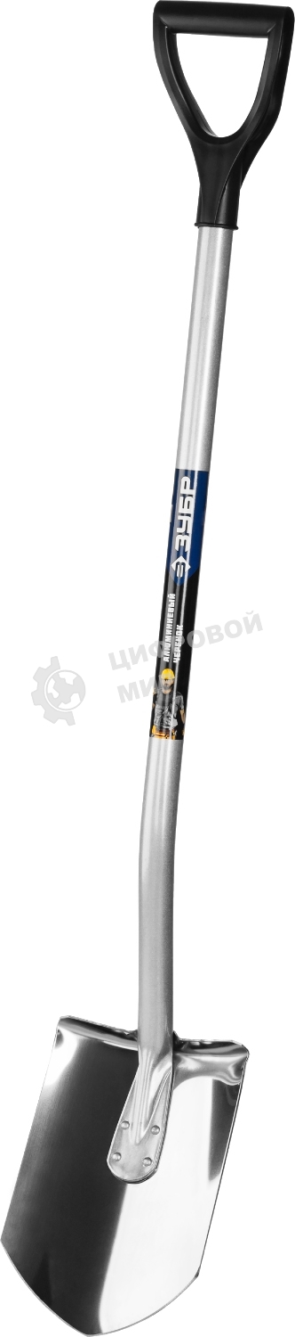 Штыковая лопата Зубр Артель-НС из нержавеющей стали с рукояткой 39407_z01