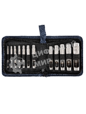 Набор пробойников для кожи Сибртех 3; 4; 5; 6; 7; 8; 9; 10; 12; 14; 16; 19 мм, 12 шт