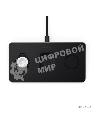 Беспроводное зарядное устройство Satechi ST-X3TWCPM Trio Wireless Charging Pad для телефона, часов и наушников серый космос