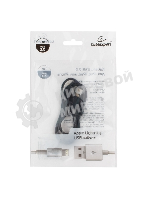 Кабель USB Cablexpert CC-USB-AP2MBP AM/Apple, для iPhone5/6 Lightning, 1м, черный, пакет