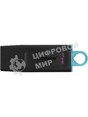 Флешка USB Kingston DataTraveler Exodia (DTX/64GB), 64Gb, USB 3.2 Gen 1, R/W 200/60, черный/бирюзовый