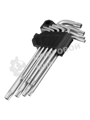 Набор ключей имбусовых Torx-Tempered Сибртех TT10-50, CrV, 9 шт., удлиненные