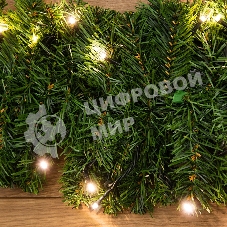 Еловый шлейф Neon-night искусственный 2,7 м Теплое белое свечение 80 LED
