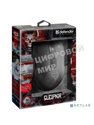 Мышь проводная Defender Sleipnir GM-927 черный, 12800 dpi, USB, кнопки - 6