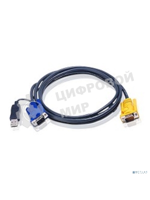 Переключатель ATEN 2L-5202UP Шнур, монитор+клавиатура+мышь Intelligent CABLE HD15M/USBAM 1.8M