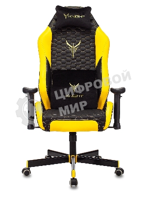 Кресло Knight Neon черный/желтый, экокожа, 120 кг, механизм качания