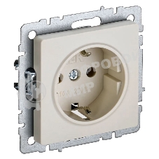 Розетка BRITE РС11-1-0-БрКр 16А с заземл. без защ. шторки беж. IEK BR-R11-16-K10