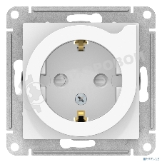 Механизм розетки 1-м СП AtlasDesign с заземл. защ. шторки с выталк. 16А бел. SchE ATN000147