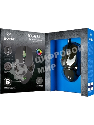 Мышь проводная SVEN RX-G815 черный, 8000 dpi, USB, кнопки - 7