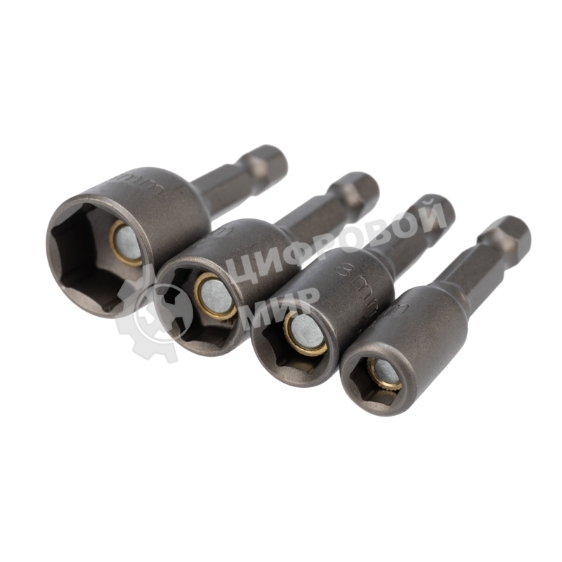 Набор ключей-насадок магнитных Kranz 6/8/10/13х48 мм с шестигранной головкой