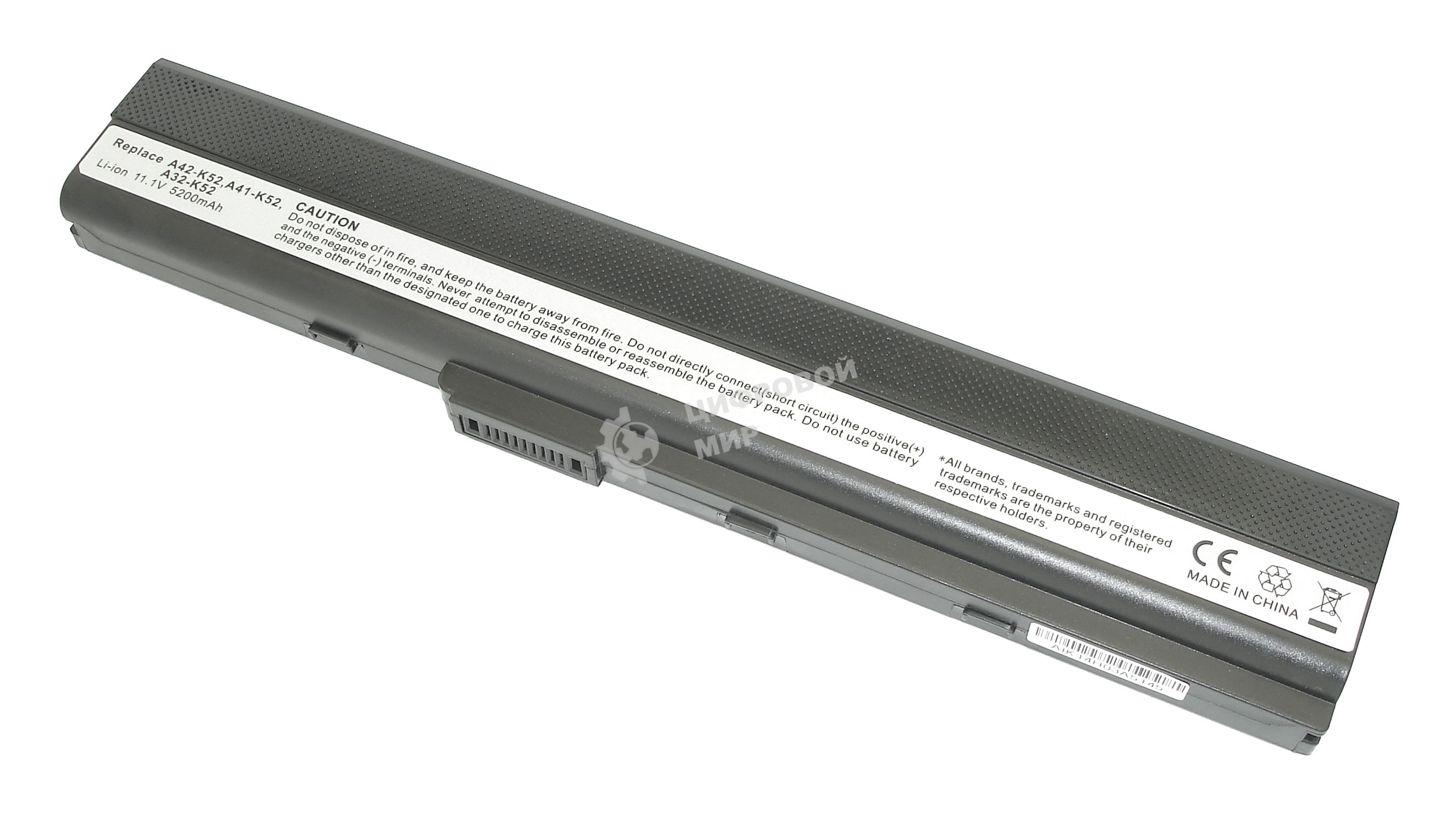 Аккумуляторная батарея для ноутбука Asus A42, A52, K52 5200mAh A32-K52 OEM черный