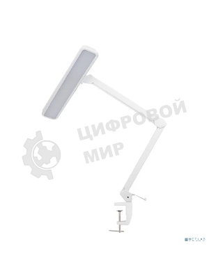 Лампа настольная бестеневая на струбцине Rexant ECO light, 324 SMD LED с диммером, теплый/холодный цвет свечения, белая