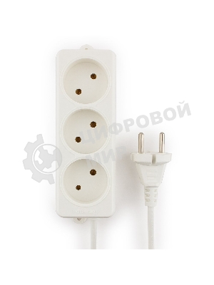 Удлинитель Гарнизон EL-NL3-W-2, 3 розетки допустимый ток 10А, длина 2 м.