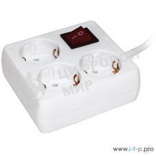 Удлинитель 3х3 м с заземл. 16А IP20 У-С03К с выкл. 2P+PE IEK WYP30-16-03-03-ZK-N