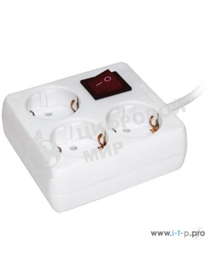 Удлинитель 3х3 м с заземл. 16А IP20 У-С03К с выкл. 2P+PE IEK WYP30-16-03-03-ZK-N