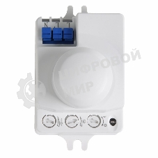 Датчик движения Rexant настенно-потолочный микроволновый ДДНПМ 01, 180°/360º, 1200 Вт, 10-2000 Лк, 3-10 м, 10-900 сек. 5,8 ГГц