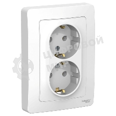 Розетка 2-м СП Blanca 16А 250В без шторок с заземл. бел. SchE BLNRS001021