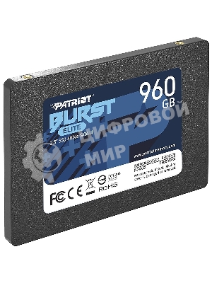 Накопитель SSD Patriot Burst Elite, 960Gb, SATA, 2.5