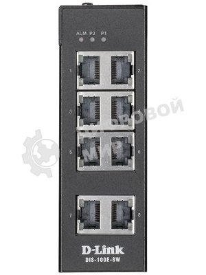 Коммутатор D-Link DIS-100E-8W/A1A, L2 Unmanaged Industrial Switch with 8 10/100Base-TX ports.1K Mac address, 802.3x Flow Control, Stand-alone, Auto MDI/MDI-X for each port, D-link Green technology, Metal case,