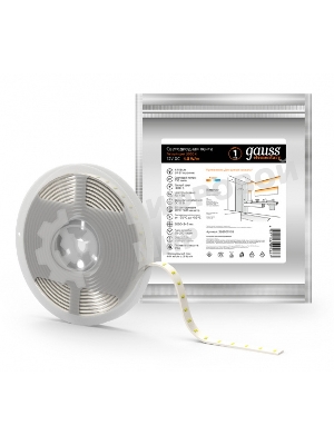 Лента светодиодная Gauss Elementary 2835 -SMD 4.8W 12V DC теплый белый IP66 (ZIP bag 5m)