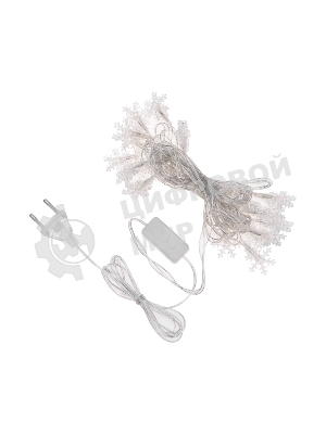 Гирлянда светодиодная Neon-night Снежинки большие 5м, 20LED, IP20, прозрачный провод, свечение мульти (RG/RB), мигание, 230В