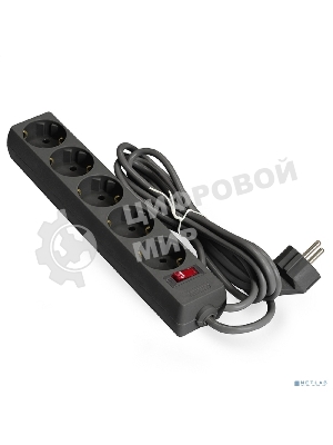Сетевой фильтр ExeGate EX221188RUS SP-5-5B (5 розеток, 5 м, евровилка, черный)